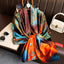 Women's Retro Printed Satin Silk Scarf Shawl Wrap