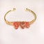 Simple Irregular Natural Stone Crystal Gold-Plated Bangle Bracelet