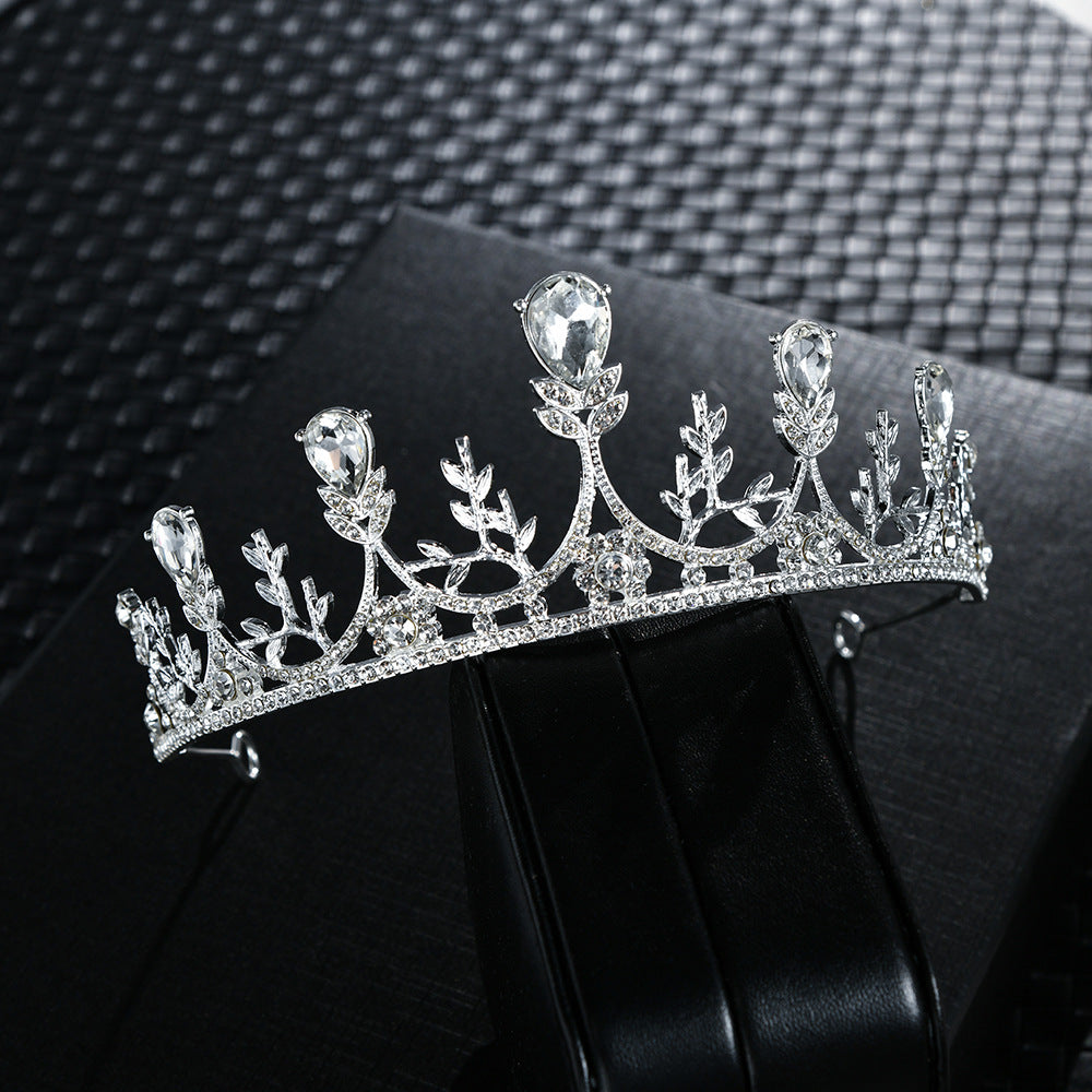 Zircon Inlay Baroque Bridal Tiara Headband