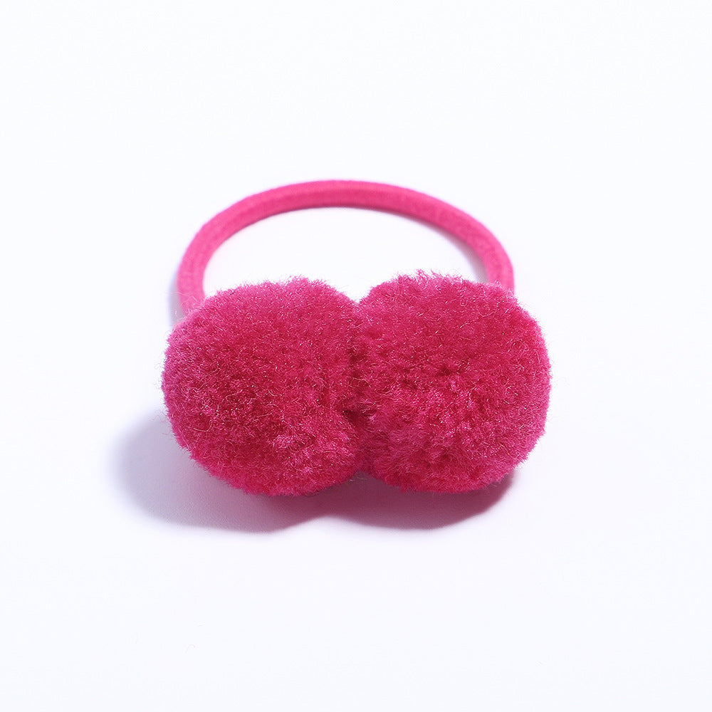 Fashion Simple Hair Ring Rubber Band with Cute Pom Pom for Kids