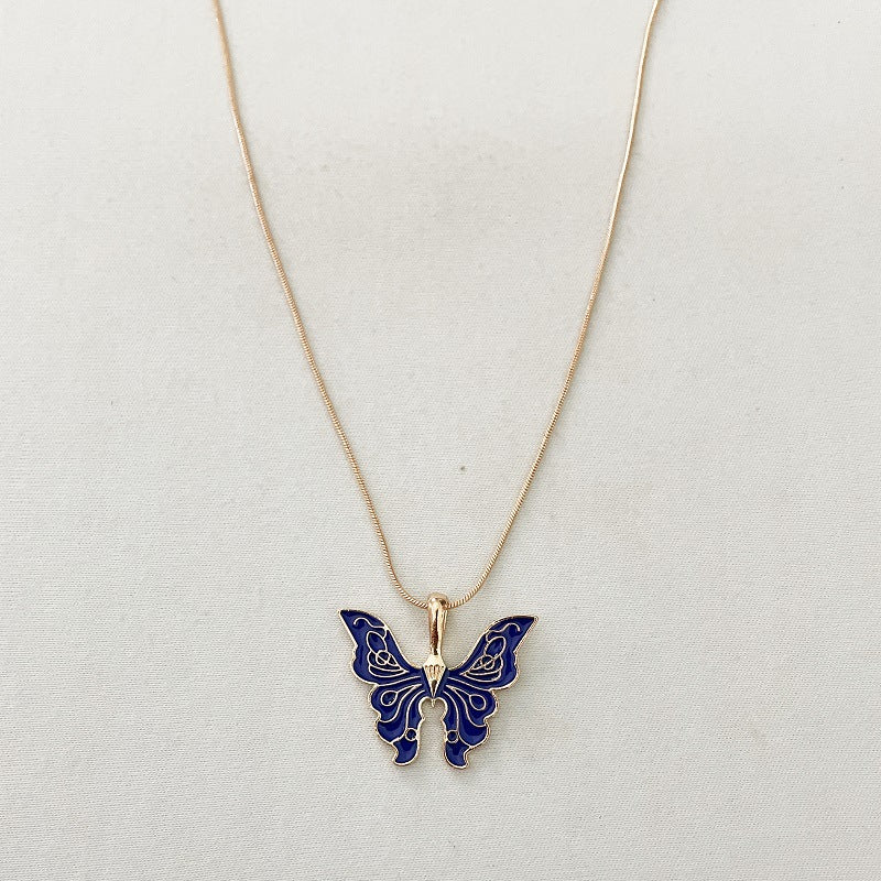 Fashion Butterfly Alloy Plating Artificial Pearls Necklace