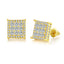 Hip-hop Square Copper Zircon Stud Earrings