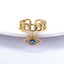 Hip-Hop Evil Eye Gold Plated Zircon Adjustable Open Ring for Women