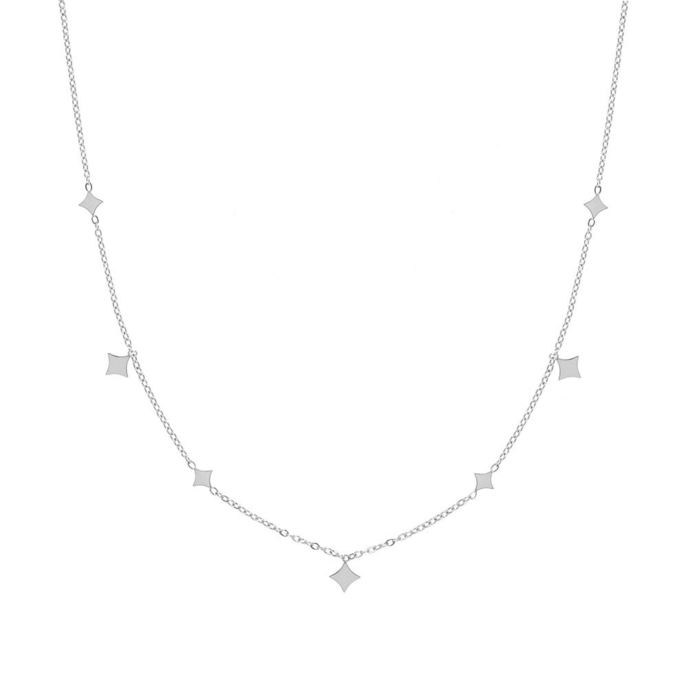 Titanium Steel Star Anklet and Necklace Set - Elegant Minimalist Design