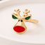 Fashion Christmas Tree Reindeer Santa Alloy Rings