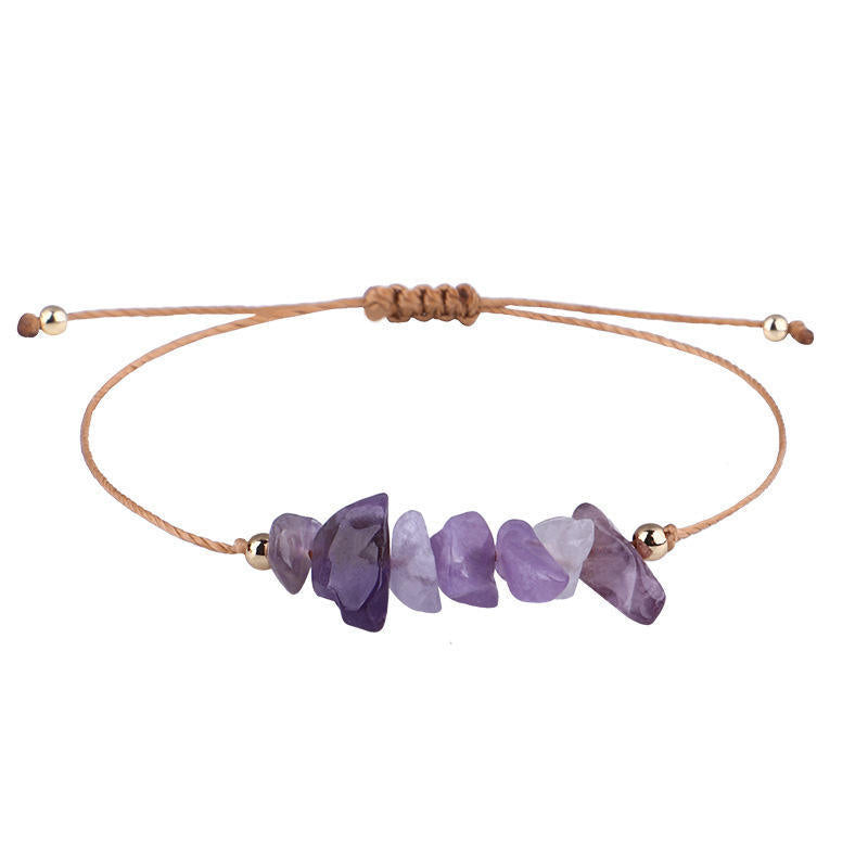 Pastoral Geometric Natural Crystal Stone Adjustable Women's Bracelet