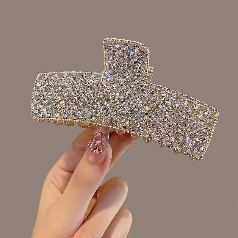 Women's Floral Rhinestone Pearl Hair Claw Clip