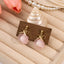 1 Pair Elegant Flower Alloy Plated Pearl Drop Earrings for Women