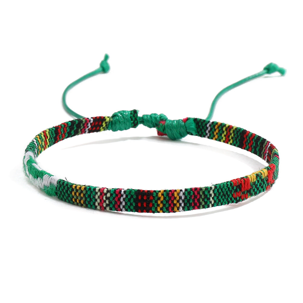 Ethnic Geometric Bohemian Cotton Linen Woven Friendship Bracelet