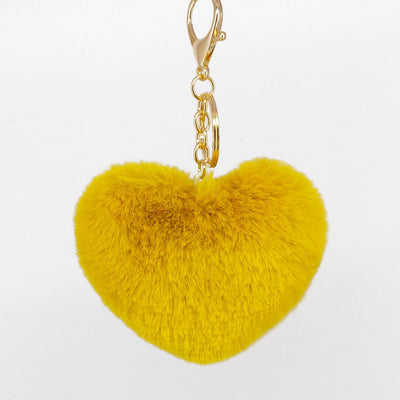 Sweet Heart Shape Alloy Valentine's Day Fur Pom Pom Keychain Pendant