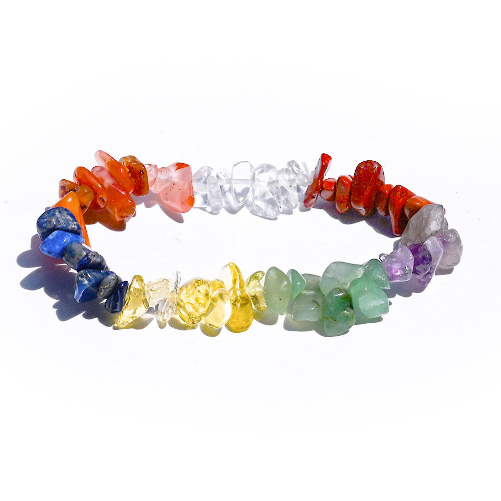 Wholesale Natural Stone Polished Multicolor Crystal Stretch Bracelets