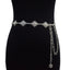 Retro Ethnic Geometric Silver Plated Women's Chain Belt