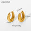 Gold-plated Twisted Croissant Stainless Steel Hoop Earrings