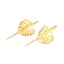 Retro Hollow Leaf Irregular Metal Earrings in Gold Plated Sterling Silver