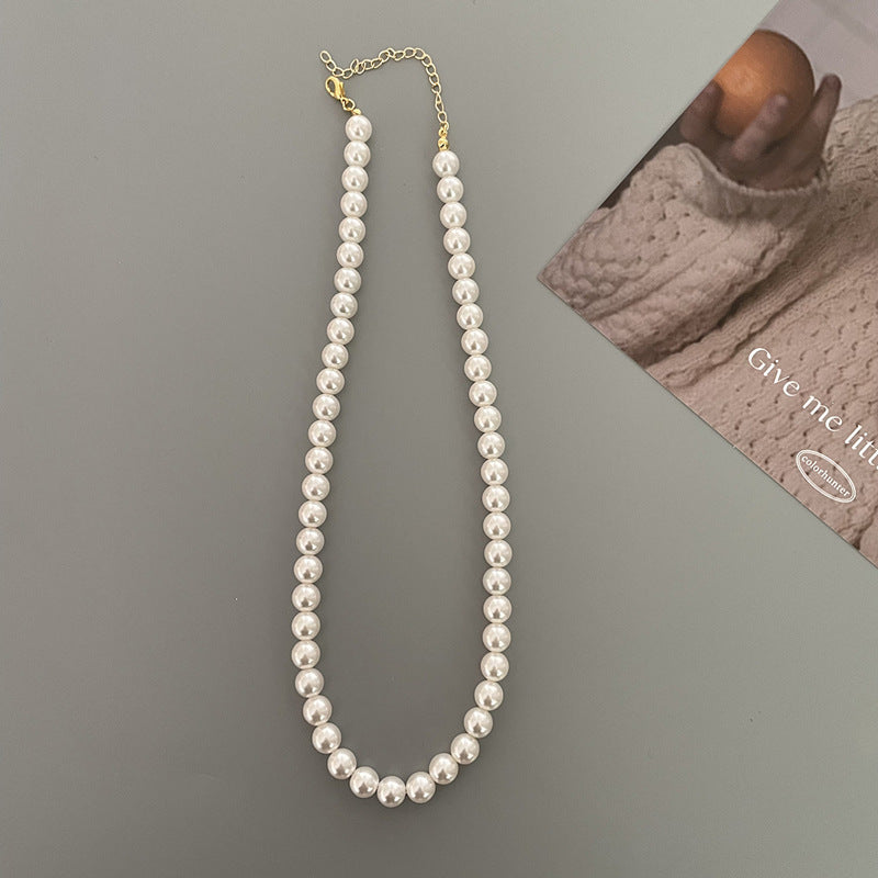 Geometric Shell Pearl Necklace for Women - Minimalist Fashion Clavicle Chain