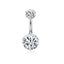 Fashion Water Droplets Stainless Steel Inlay Zircon Belly Ring 5 Pieces