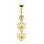 Fashion Angel Wing Heart Zircon Stainless Steel Belly Ring