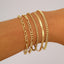 Geometric Alloy Snake Bone Chain Bracelet Set - 5 Piece Multi-Layer Diamond Design for Women