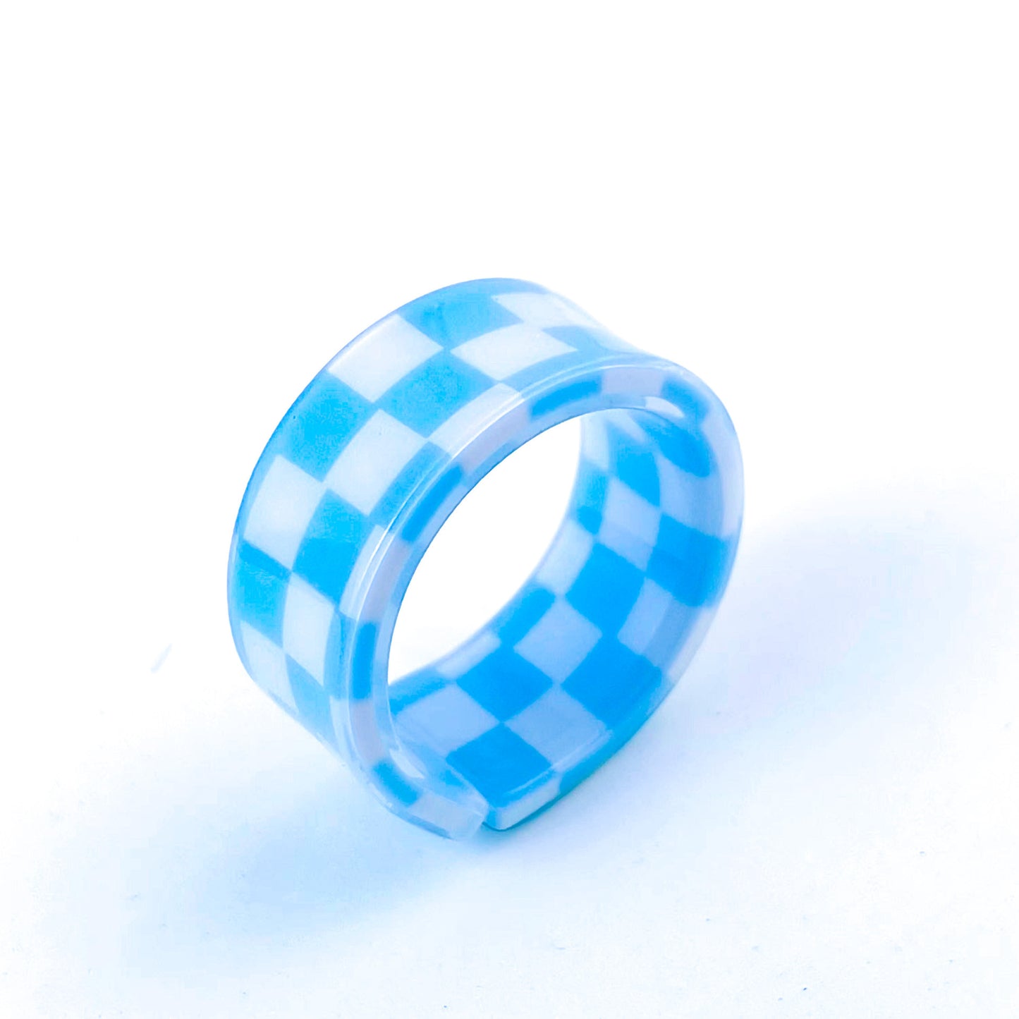 Simple Style Plaid Resin Enamel Women's Ring Set