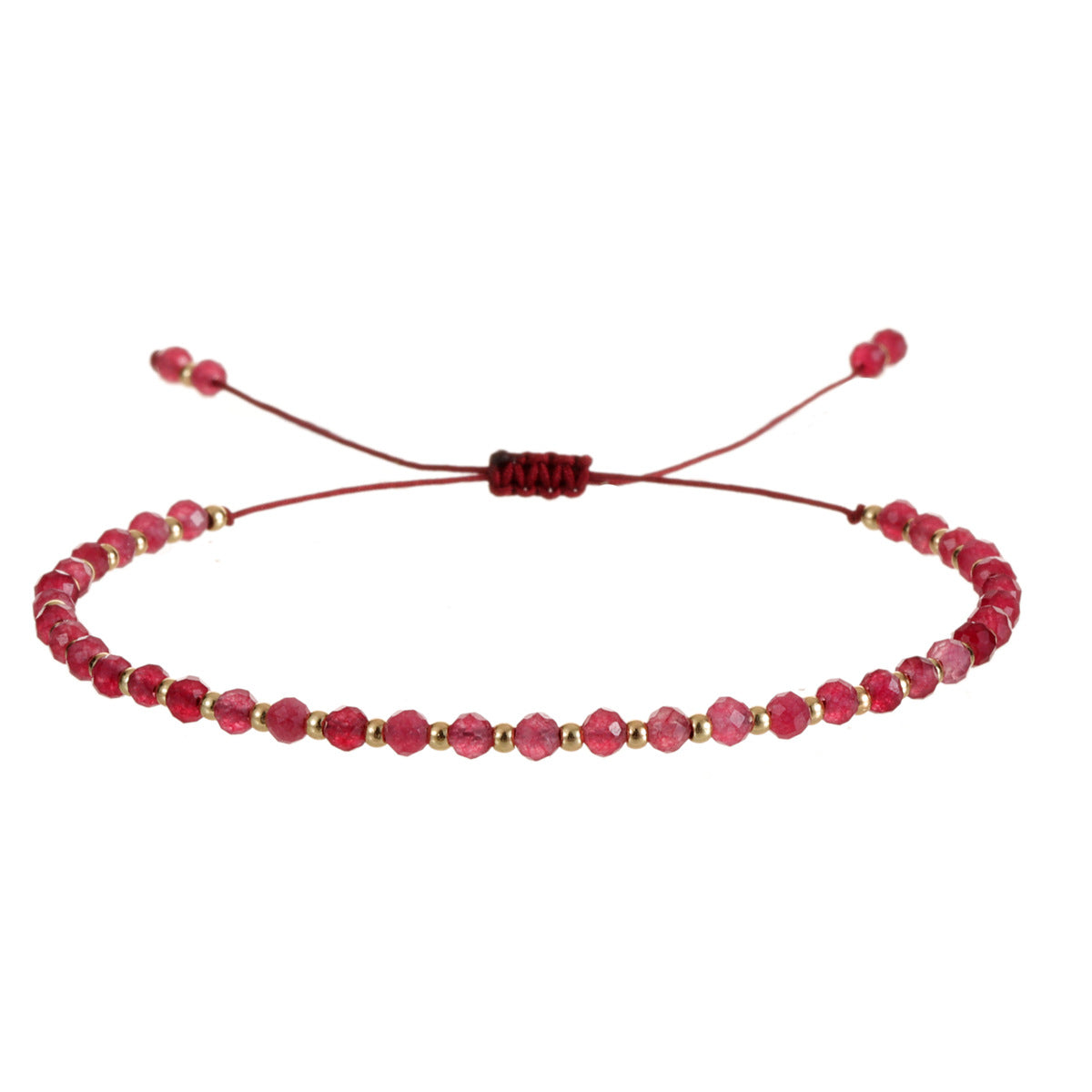 Simple Style Adjustable Natural Stone Beaded Knitting Bracelets