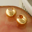 1 Pair Minimalist Geometric 18K Gold Plated Hoop Earrings