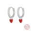 Fashion Geometric Heart Zircon Inlay Drop Earrings in Sterling Silver