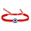 Evil Eye Turtle Bead Unisex Bracelet with Red and Black Braided Rope