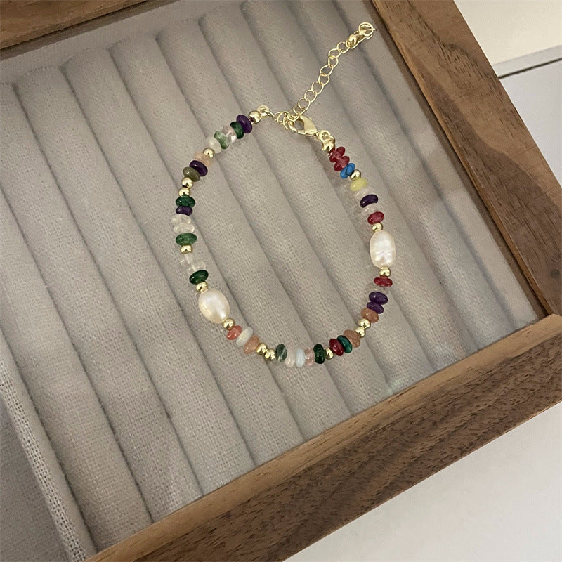 Colorful Natural Stone Asymmetrical Beaded Bracelet Set