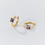 European American Gold-Plated Copper Square Zircon Inlaid Diamond Ear Clip S925 Silver Earrings