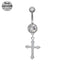 Star Skull Belly Ring 316 Stainless Steel with Resin Glass Inlay, Gold and Silver Plated