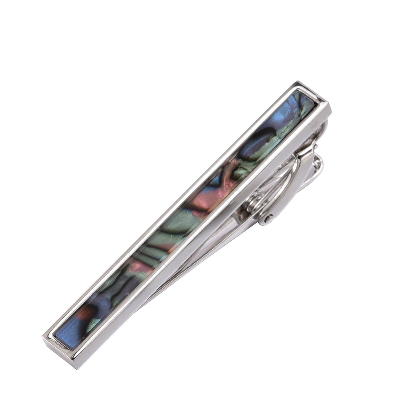 Premium Natural Pearl Abalone Shell Tie Clip for Wedding and Business Suit