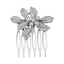 Retro Diamond Pearl Leaf Hair Comb Clip