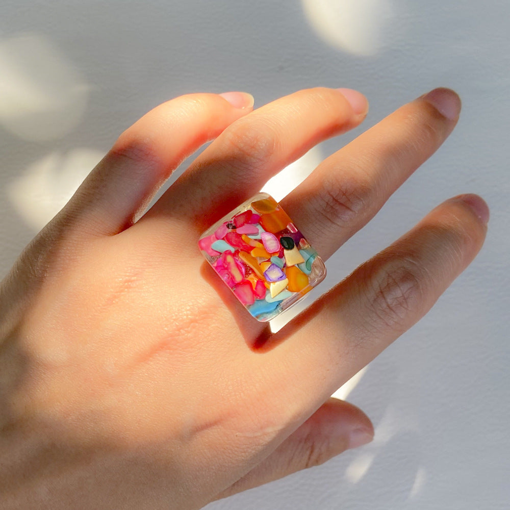 Wholesale Fashion Resin Watermelon Bead Ring