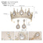 Retro Rhinestone Crown Earrings and Bridal Tiara Set