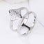 Elegant Titanium Steel Gemstone Open Ring Set for Women