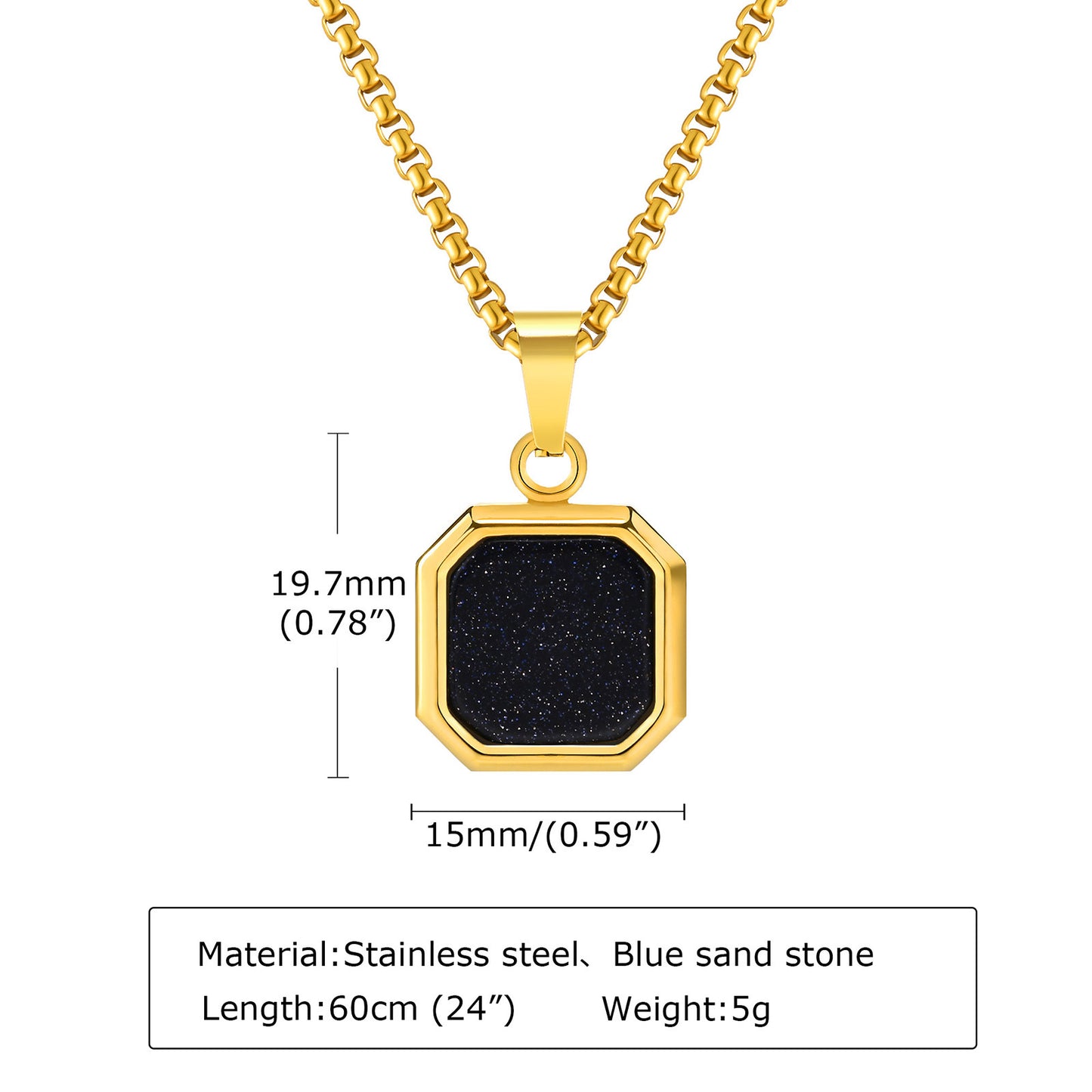 Retro Black Geometric Titanium Steel Pendant Necklace for Men