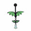 Classic Bat Design Stainless Steel Zircon Inlay Belly and Nipple Ring Set