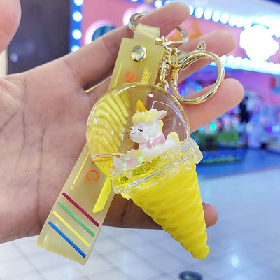 Children's Ice Cream Crystal Ball Quicksand Keychain Accessory