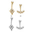 Geometric Zircon Inlay Stainless Steel Belly Ring