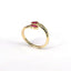 Geometric Gold Plated Zircon Open Ring - Vintage Style Adjustable Copper Ring for Women