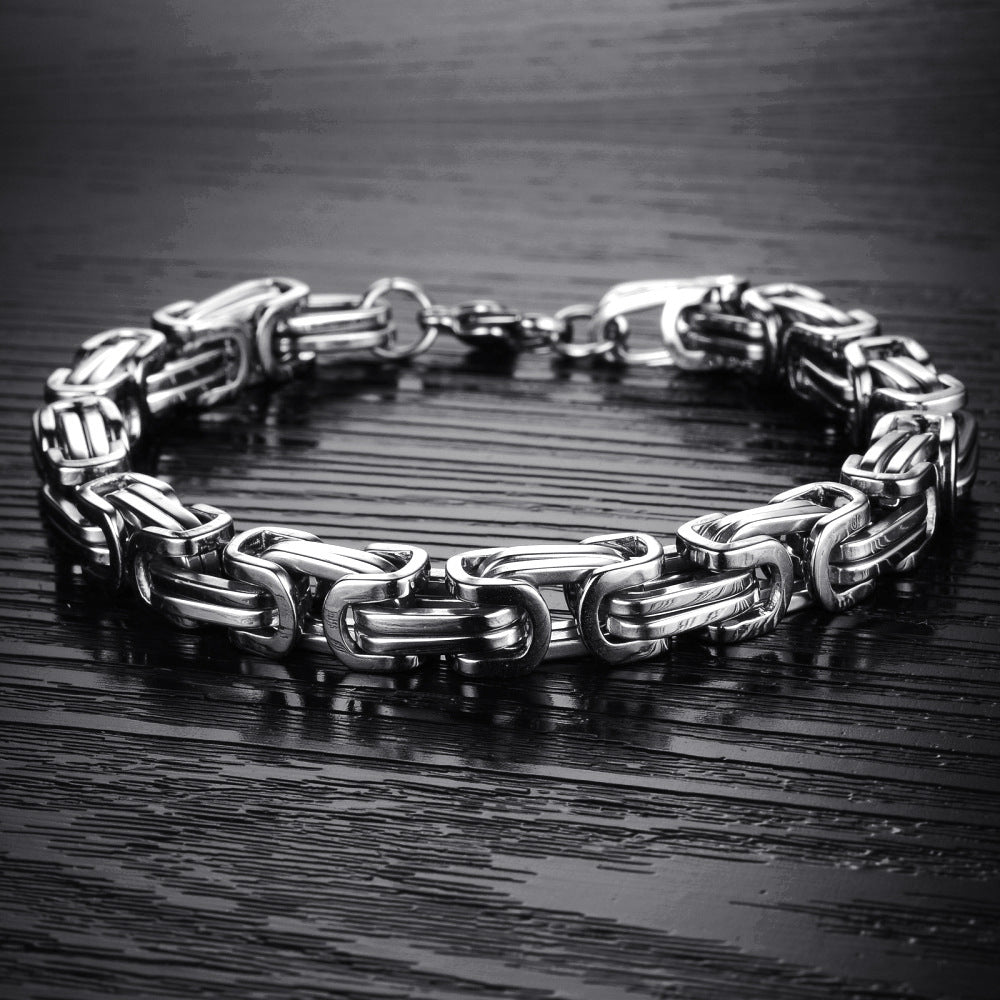 Titanium Steel Plated Unisex Emperor Chain Bracelet