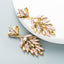 Wholesale Fashion Alloy Rhinestone Leaf and Floral Drop Earrings