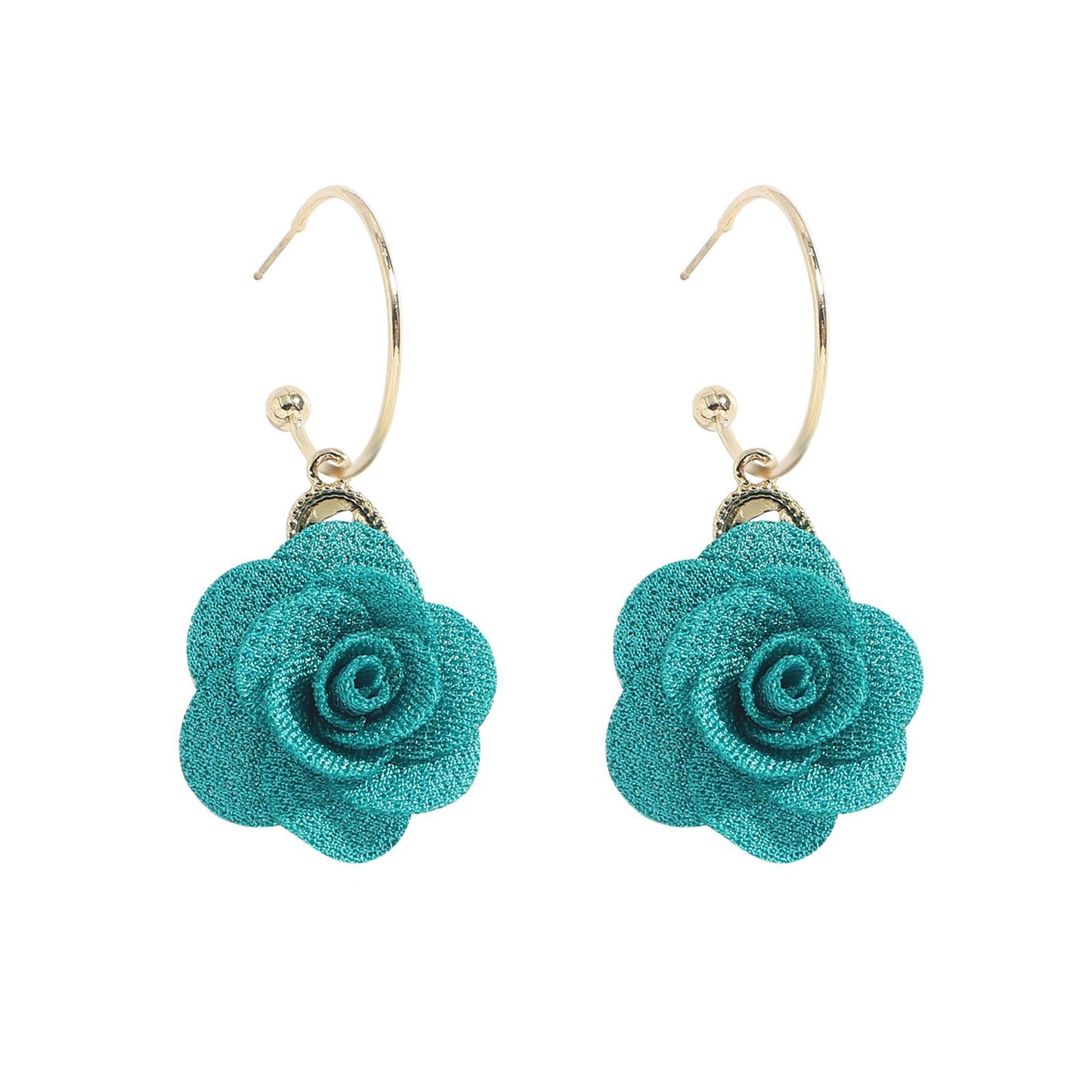 Jewelry Fashion Fabric Flower Multi-layer Three-dimensional Earrings