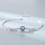 Simple Style Ocean Heart Sterling Silver Crystal Blue Bracelet