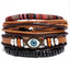 Simple DIY Multi-Layer Leather Bracelet Set - Vintage Braided Eye Bohemian Style