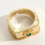 Elegant Geometric Zircon Heart Shape 14K Gold Plated Copper Ring