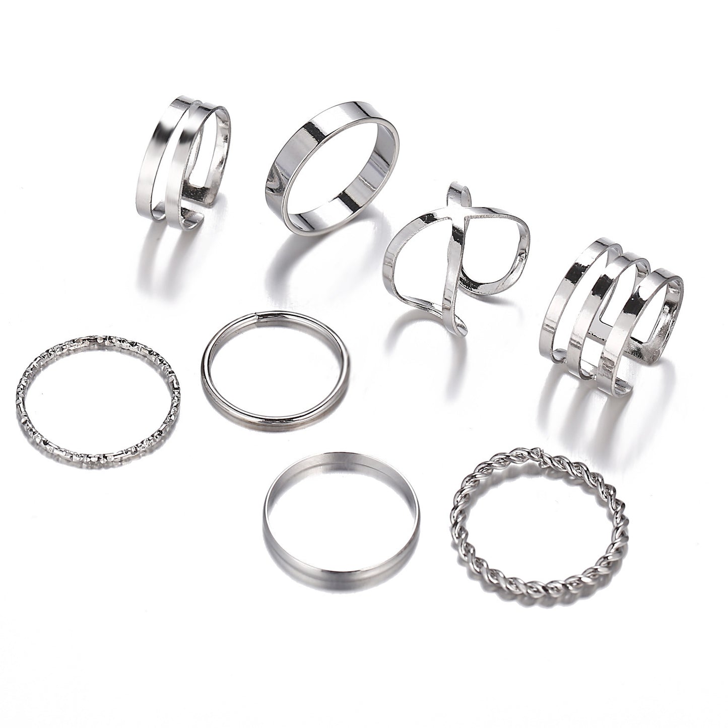 Creative Simple Stacking Combination Set 7 Piece Ring