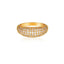 Geometric Zircon Inlay 18k Gold Plated Stainless Steel Fashion Ring for Women