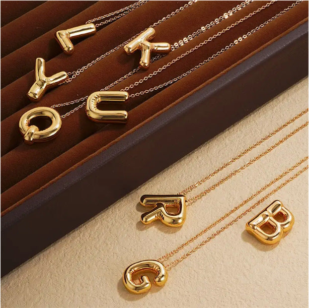 Casual Simple Letter Copper Pendant Necklace with Balloon Style Charm