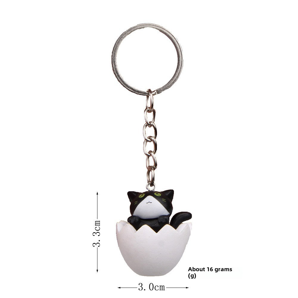 Cute Cat Alloy Plastic Keychain Pendant - DIY Creative Cartoon Design